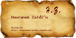Havranek Zalán névjegykártya