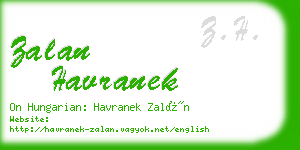 zalan havranek business card